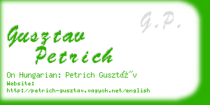 gusztav petrich business card